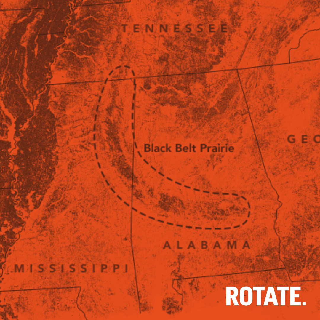 Rotate Recordings playlist cover for "Sounds from the Soil: Black Belt → spirituals → blues → early soul/R&B"