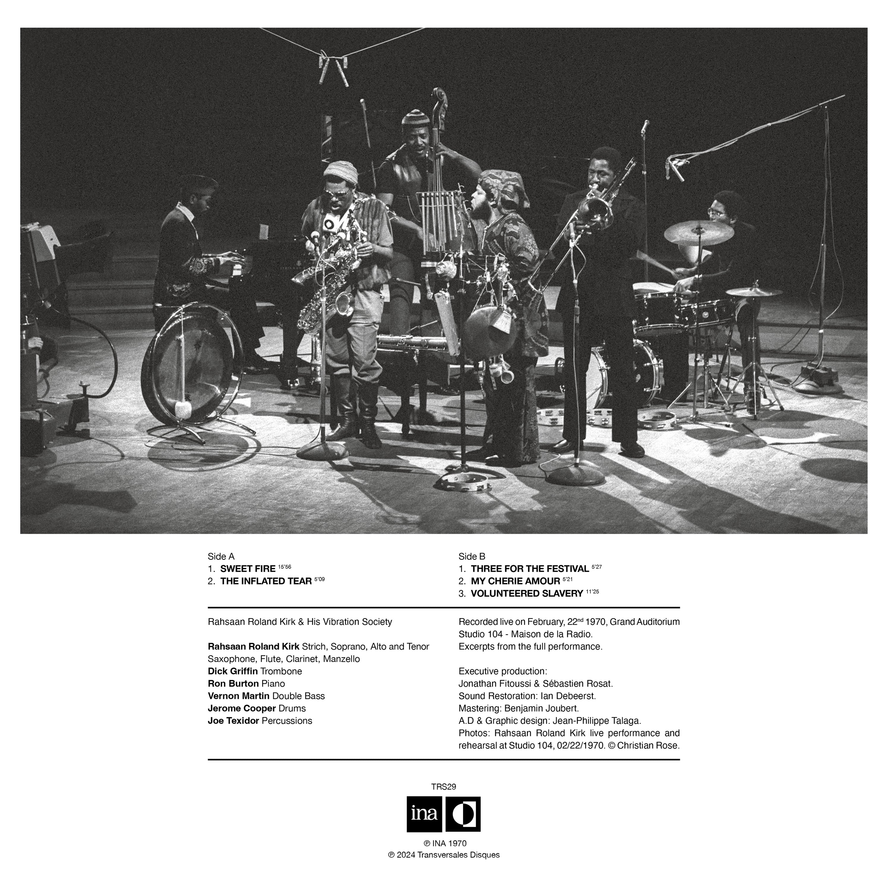 Rahsaan Roland Kirk & The Vibration Society ‎| Live In Paris (1970) (Lost Ortf Recordings) [Pre-Order - Ready to ship 21/07/24]